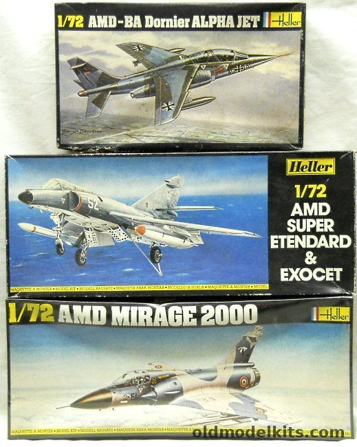 Heller 1/72 AMD-BA Dornier Alpha Jet / AMD Mirage 2000 / Super Etendard - SALE plastic model kit